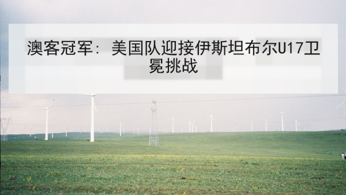 澳客冠军: 美国队迎接伊斯坦布尔U17卫冕挑战